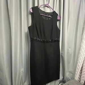 50%offw❤️ John Roberts Vintage Little Black Beaded Lined Cocktail Dress 12